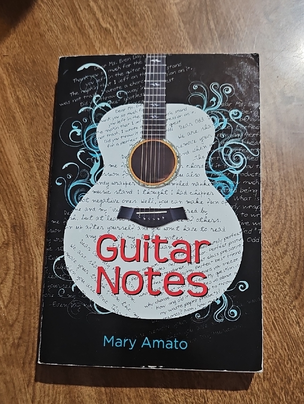 Guitar Notes by Mary Amato - White & Black Cover